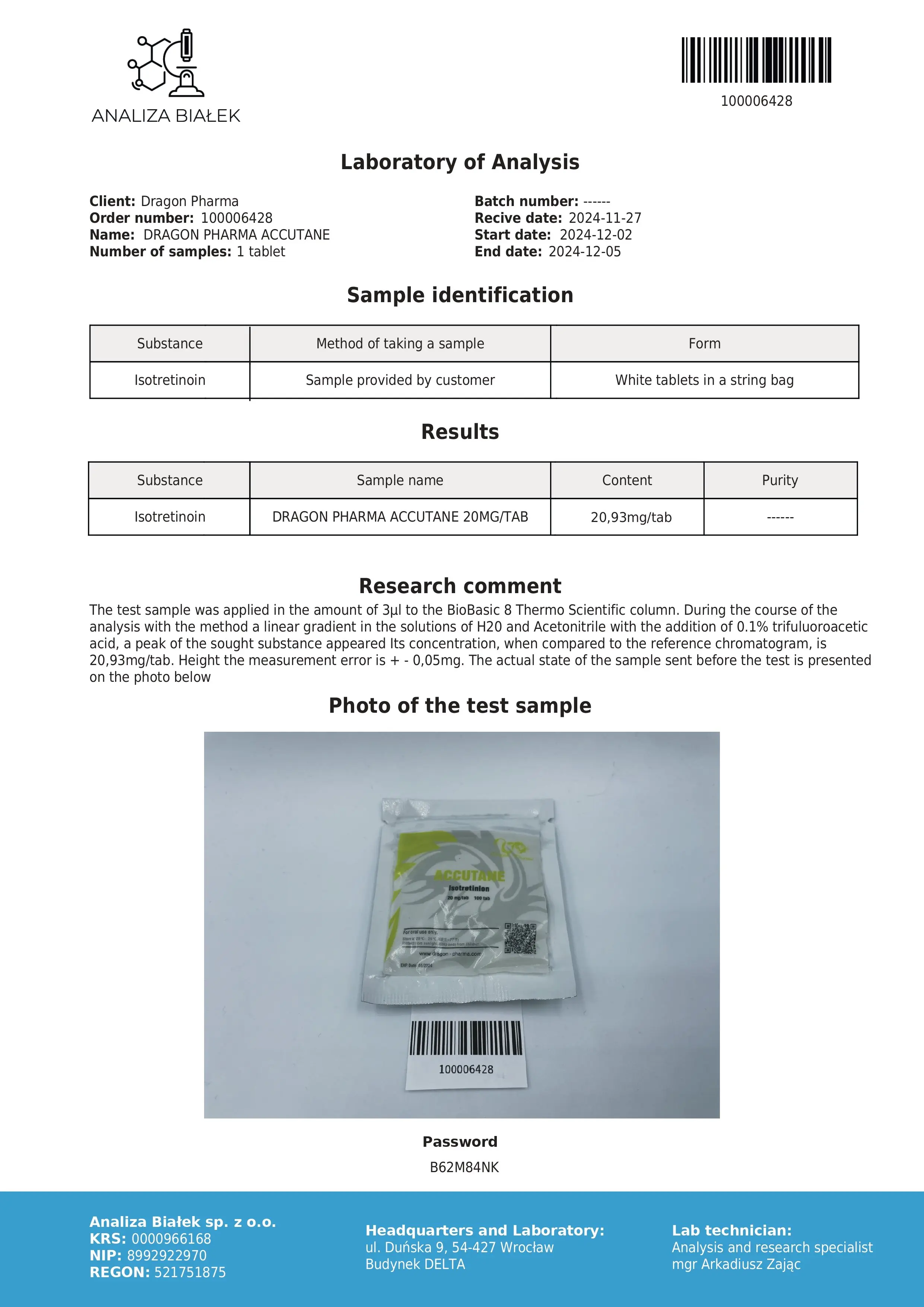 Accutane Lab Test