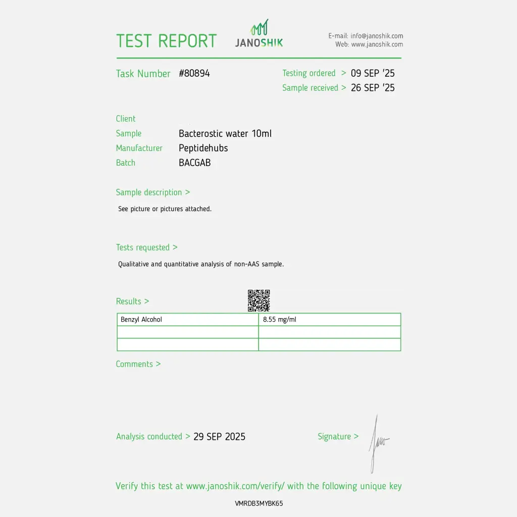 Bacteriostatic Water for sale