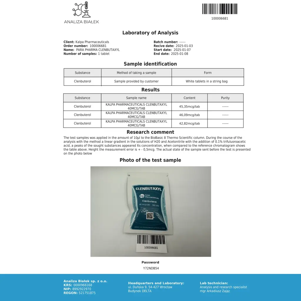 Clenbutaxyl (Clenbuterol) for sale