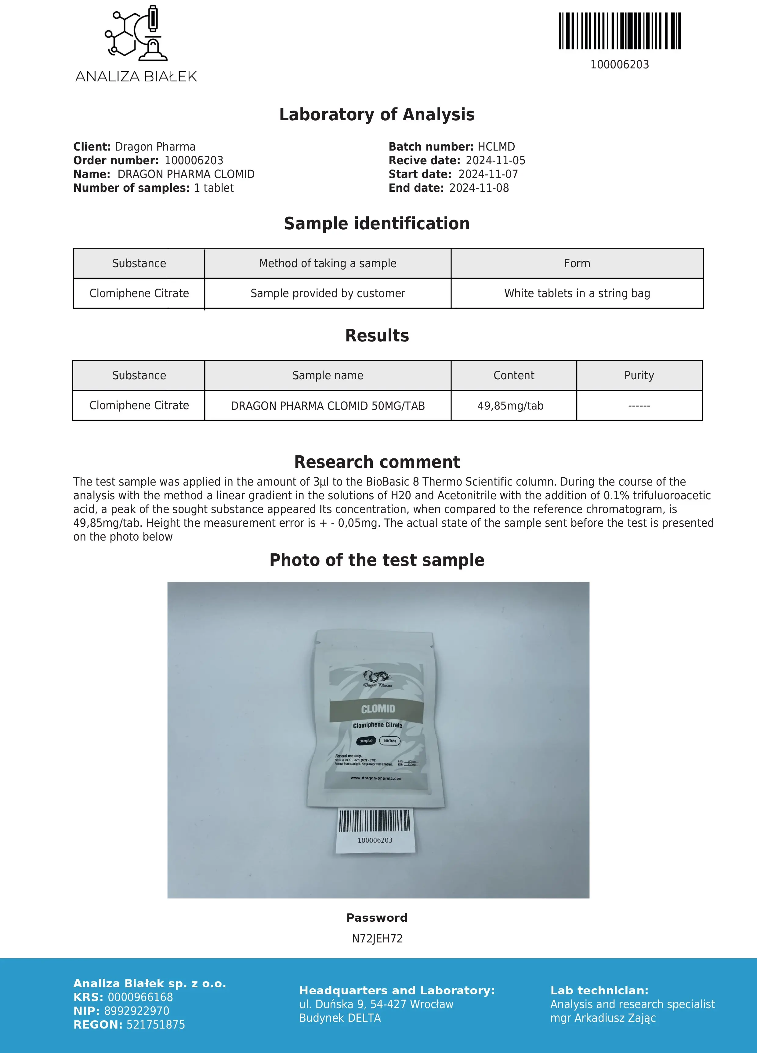 Clomid Lab Test