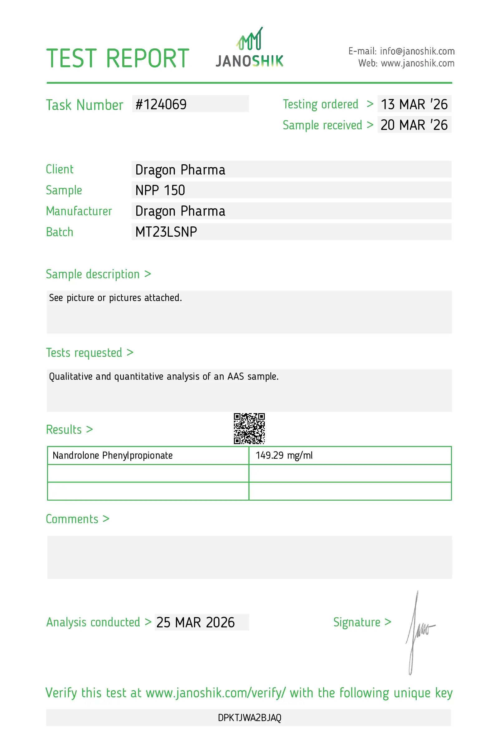 NPP 150 Lab Test March 2026