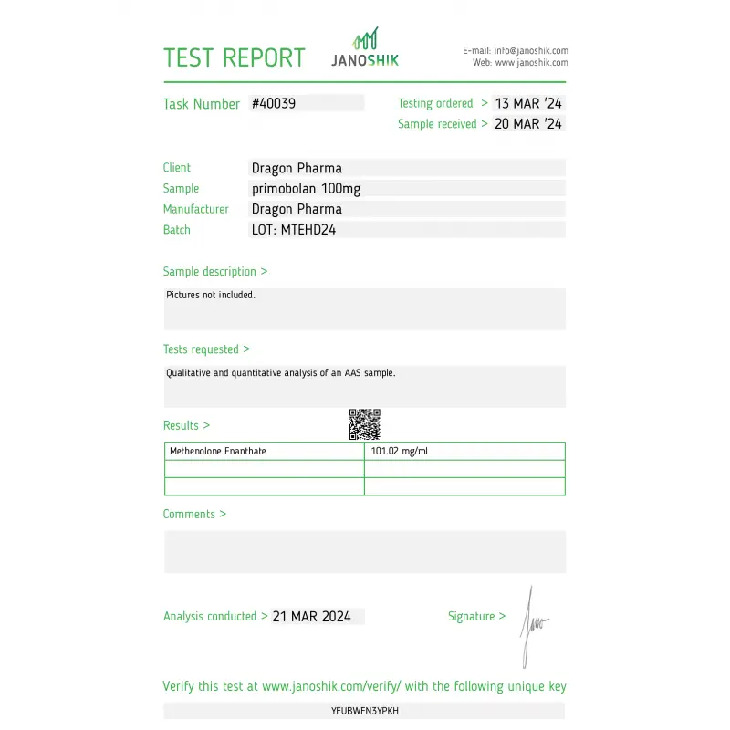 Primobolan 100 Lab Test