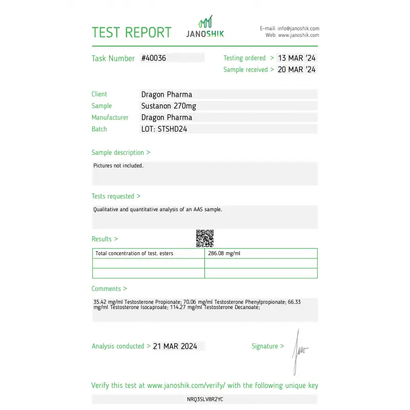 Sustanon 270 Lab Test March 2024