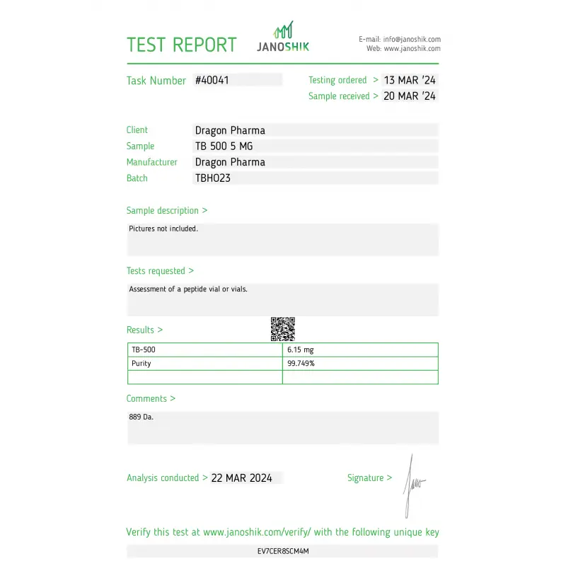 TB 500 Lab Test March 2024